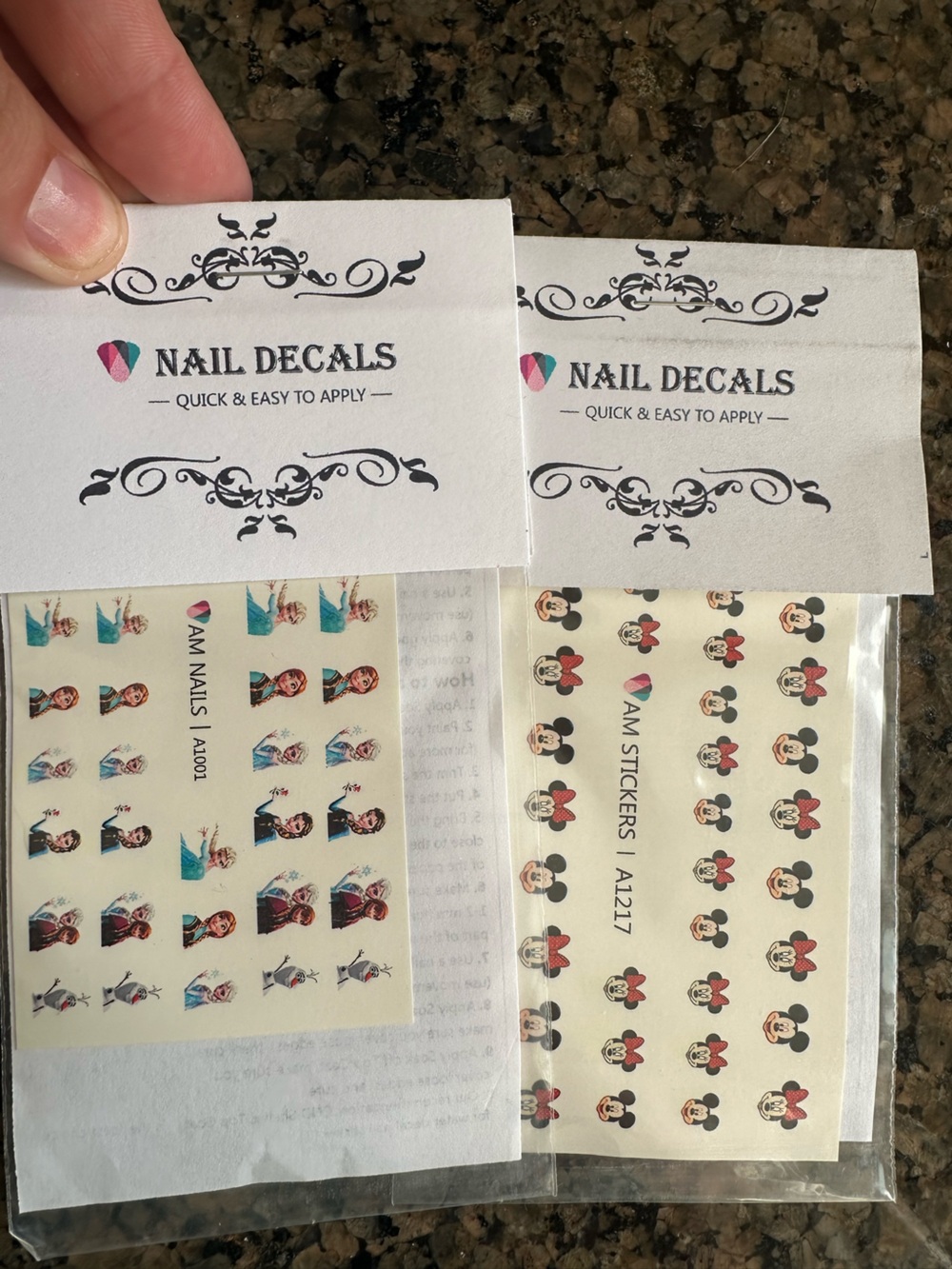 Disney Nail Decals NEW 2 Packs